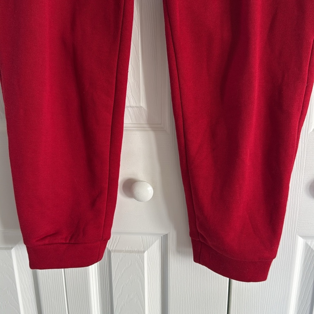 NWT Rae Dunn Women's CHEER Red Sweatshirt- Preowned Rae Dunn Red Joggers Set- L - Picture 11 of 16